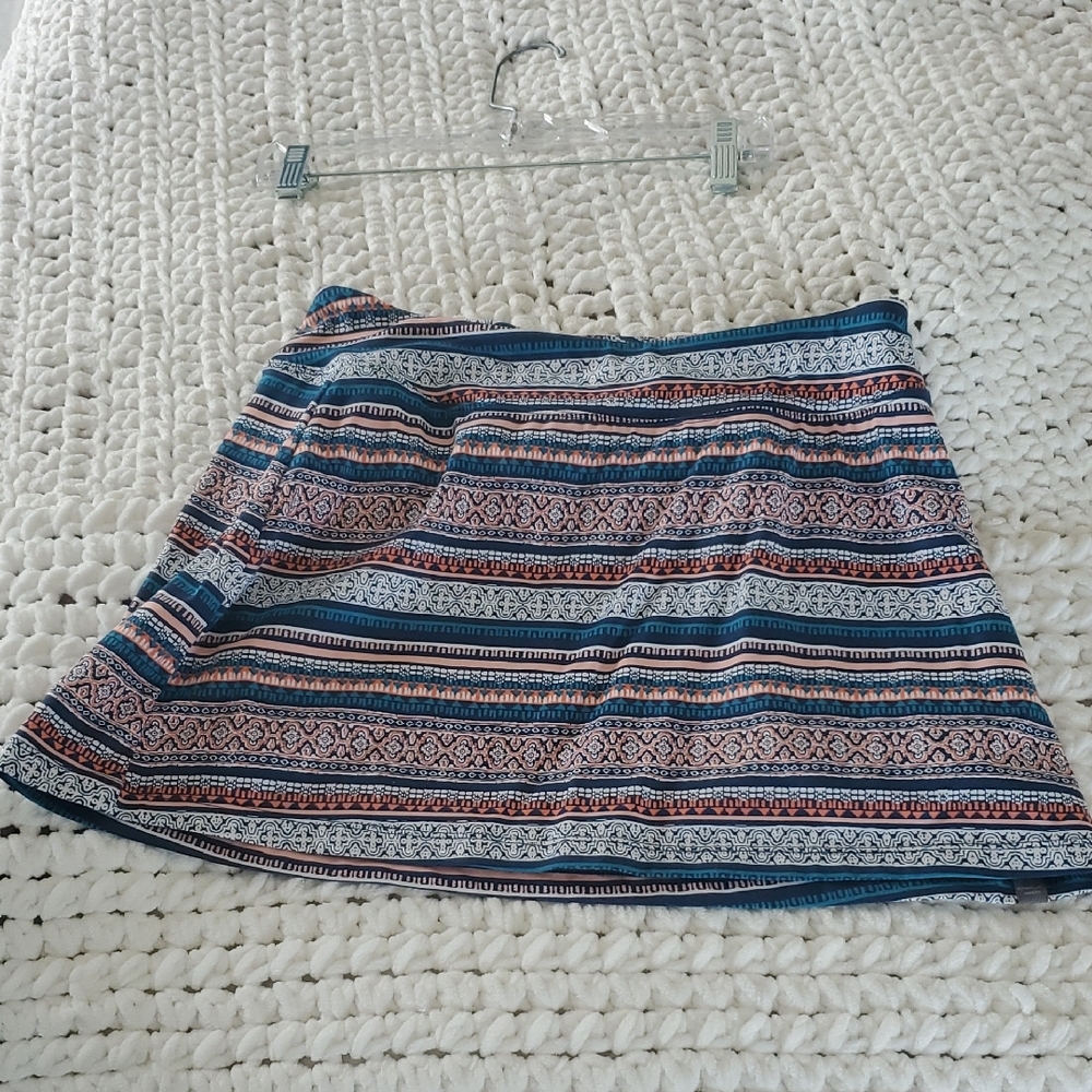 Title Nine Multicolor Patterned A-Line Skort